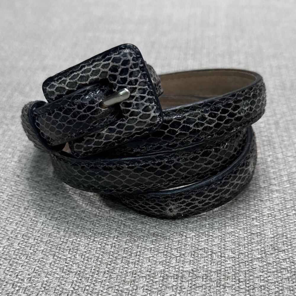 Vintage Ann Taylor classic preppy Black snake skin leather belt